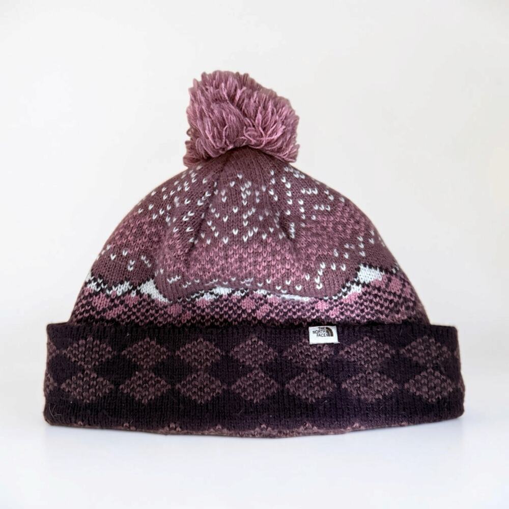 The North Face fair isle Winter hat beanie purple